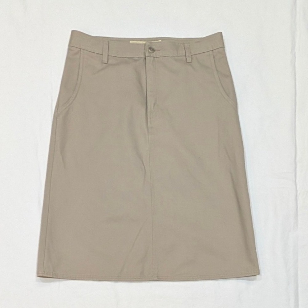 Cabelas Casuals Khaki Chino Skirt Tan Cotton Twill Womens 12 Reg